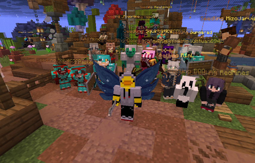 AppleSMP players gathered together at spawn